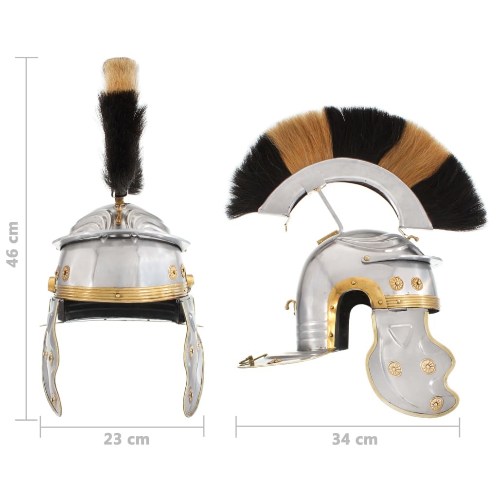 Roman Soldier Helmet Antique Replica LARP Silver Steel